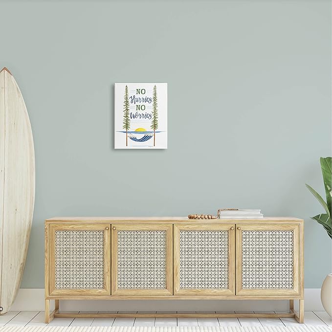 Stupell Industries No Hurries Worries Hammock Scene Canvas Wall Art, Design by Deb Strain