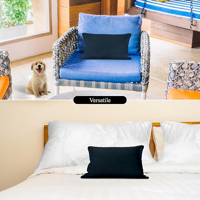 A1 HOME COLLECTIONS A1HC Luxurious Outdoor Waterproof Pillow Covers 12x20 Inches (Pack of 2, Cloud Burst), Throw Pillow Covers for Pool Areas, Garden, Sofa, Chairs, Beds, Tent, Patio