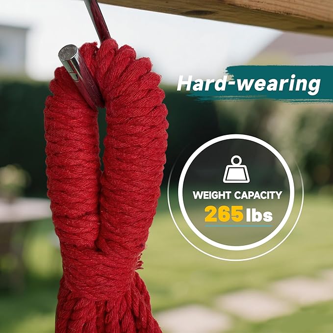 Handwoven Mayan Hammock with S Hooks - Breathable Open Weave for 1-2 Adults, Portable with Carry Bag by Bathonly (Backyard, Camping, Beach) - Multicolor