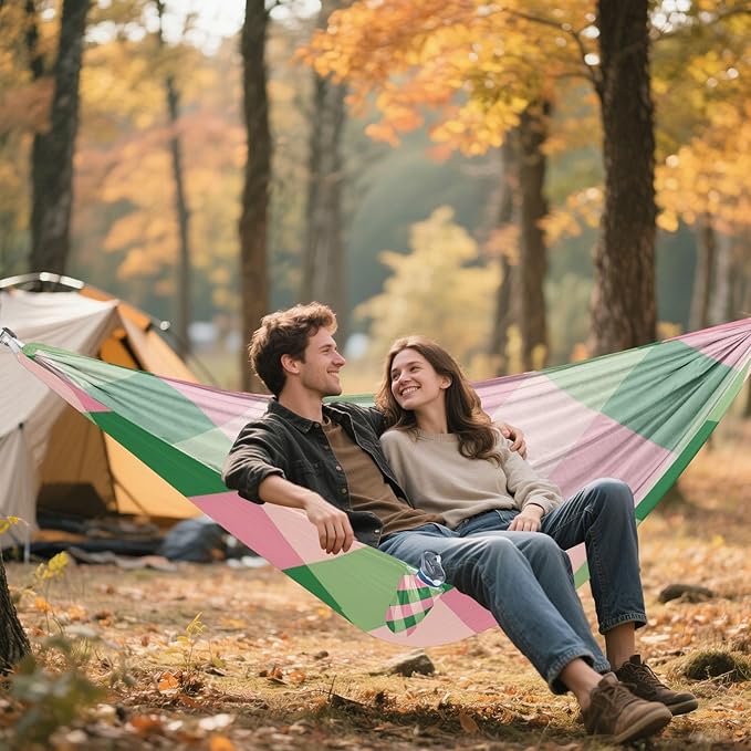 Blush Green Square 330lb Capacity Outdoor Hammock Tree Hammock for Camping & Hiking Essential Base para hamacas para adultos