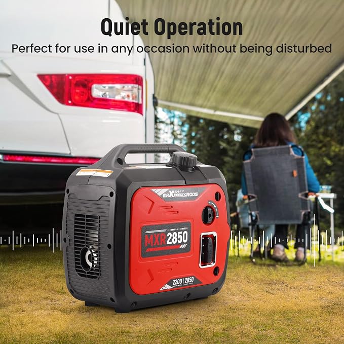 maXpeedingrods 2850W Portable Inverter Generator, Gas Powered, EPA Compliant with CO Alarm, Compact and Lightweight for Outdoor Camping, RV Ready and Home