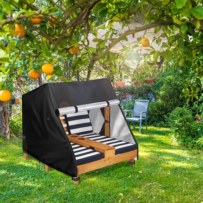 Outdoor Chaise Lounge Cover for KidKraft Wooden Double Chaise Lounge, Waterproof Patio Furniture Covers for Lounge Chair - 34"L x 37"W x 34"H(Cover Only)