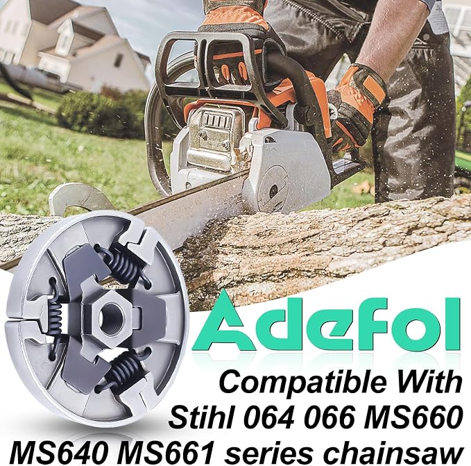 Adefol Chainsaw 3/8"-7 Clutch Drum Rim Sprocket Kit for Stihl MS660 066 064 MS640 MS661 Chainsaw, MS660 Cutch Kit With Washer E-clip Needle Bearing Replacement Parts # 1122 160 2002, 1122 007 1000