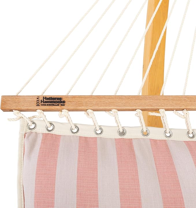 Hatteras Hammocks Expressive Blush Sunbrella Pillowtop Hammock with Free Extension Chains & Tree Hooks, Handcrafted in The USA, Accommodates 2 People, 450 LB Weight Capacity, 13 ft. x 55 in.