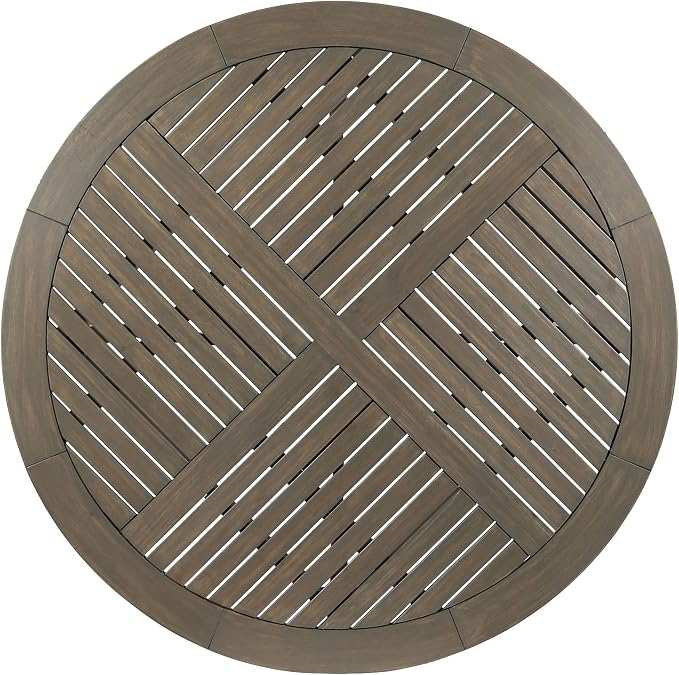 Christopher Knight Home Adn Outdoor 47" Round Acacia Wood Dining Table, Grey