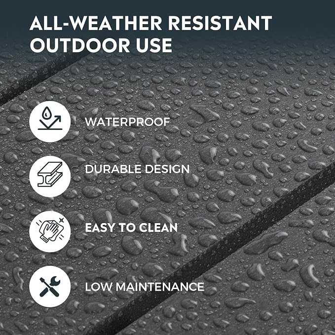 Costaelm Adirondack Conversation Table, HDPE Outdoor Drink Weather Resistant, Outdoor Patio Porch Accent Balcony Table for Pool, Seaside, Backyard, Gray