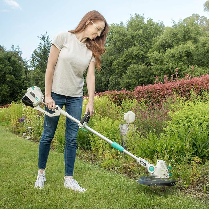 Litheli 40V Cordless String Trimmer, 13" Battery Powered Grass Trimmer & Wheeled Edger, Automatic Line Feed, 2.0Ah Battery and Charger, for Grass Trimming/Edging