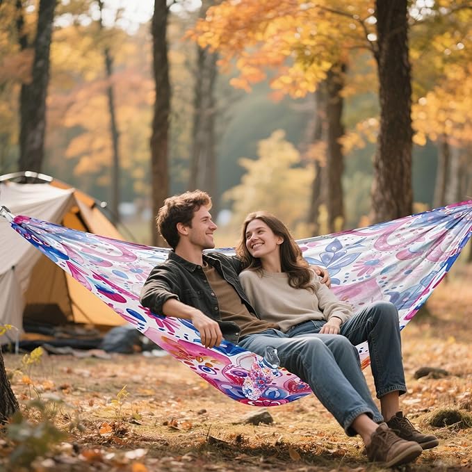 Hammocks for Outside Boho Designs Camping Hammock Portable Hammocks with Tree Straps and Carry Bag Camping Accessories for Hiking Beach Outdoor