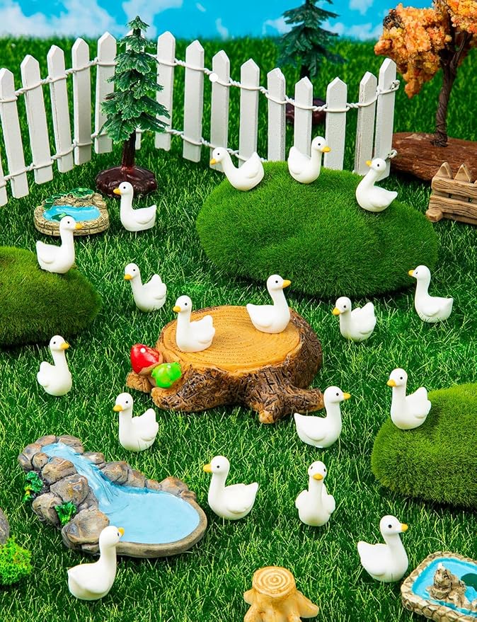 270Pcs Mini Tiny Resin Gooses | DIY Crafts, Lawn Yard Garden Decorfor Dollhouse Fairy Gardens Micro Landscape DIY Crafts