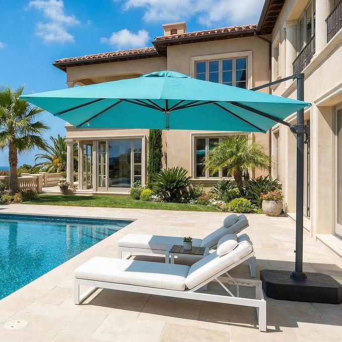 COWVIE Umbrella Canopy Replacement for 8 Ribs Patio Umbrella, Outdoor Table Parasol Replacement for Yard, Canopy Only