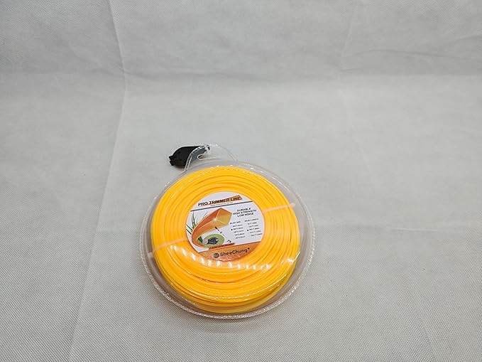 Weedeater line, Orange Square Twisted Trimmer Line 0.08" X 131Feet, Heavy Duty Weed Eater String, Premium Commercial Weed Wacker String Premium Nylon String Trimmer Line for Medium& Heavy Grass&Weeds