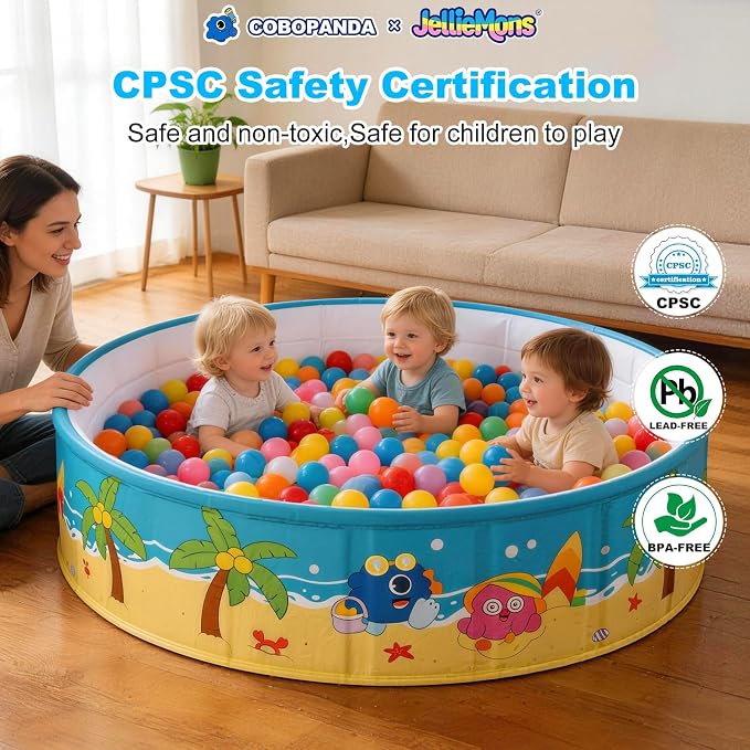 Foldable Swimming Pool for Kids 78.7"x17.7" Hard Plastic Portable Dog Pool Anti-Slip Collapsible Large Kiddie Pool Indoor Outdoor Backyard (JellieMons 79'')