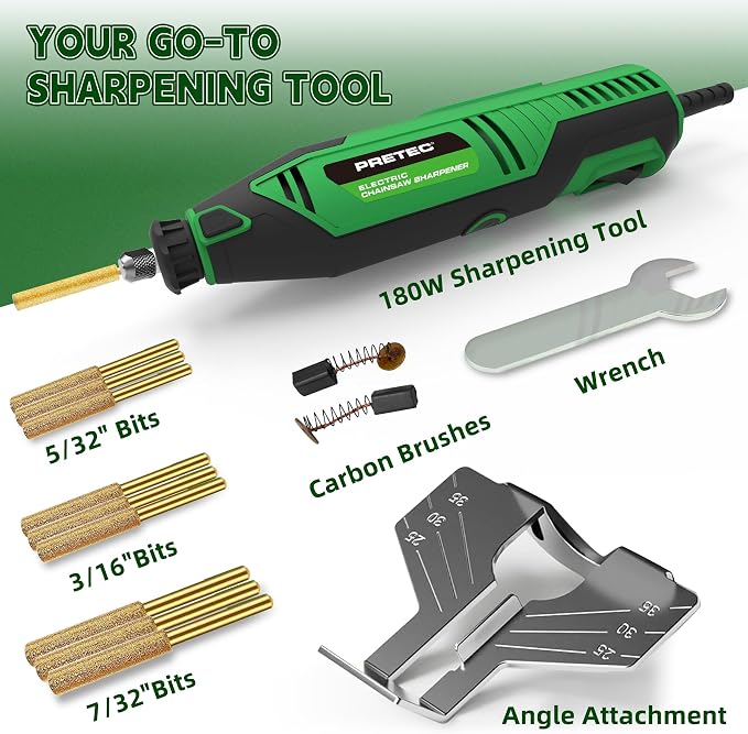 Electric Chainsaw Sharpener Kit, Multi-Purpose Rotary Tool Kit - Chain Saw Sharpener Tool with 54PCS Accessories Angle Attachment Sharpening Wheel Bits for All Chainsaw Chains & DIY Crafts