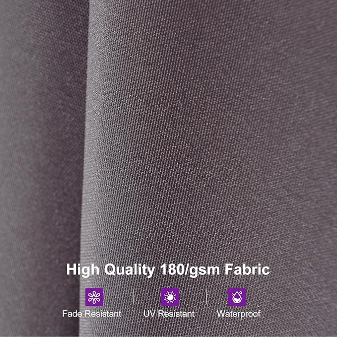 PURPLE LEAF 15ft Double-Sided Patio Umbrella with Base and Solar Lights Outdoor Market Umbrella with Crank Handle Rectangle Umbrella for Backyard Pool Garden Deck, Light Grey