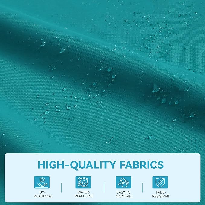 GENTEACO 9x12FT Cantilever Patio Umbrella with Base Included, Double Top Rectangle Offset Umbrella 7 Angle Tilts & 360° Rotation, Large Heavy Duty Outdoor Sun Umbrella for Pool Market, Turquoise Blue