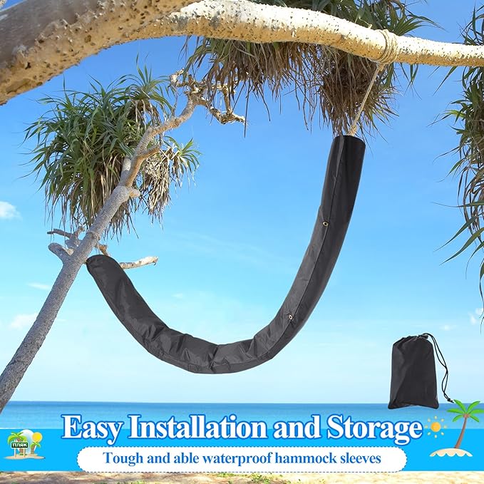 Extra Long Waterproof Hammock Sleeve Protector 16 ft Lightweight and Compact Camping Hammock Storage and Cover, Black (Cover Only)