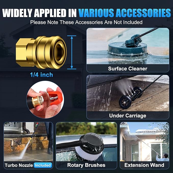 Pressure Washer 5000PSI Adjustable Pressure Power Washers Powered with 33ft Hose, 4 Nozzle and Foam Cannon, Powerwashers Cleaner Machine for Home, Cars, Blue