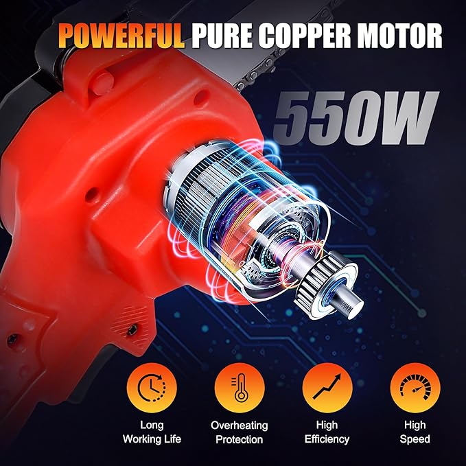 Mini Chainsaw Cordless 4-Inch Electric Power Chain Saws One-Hand Handheld Portable Chainsaws for Tree Branch Wood Cutting