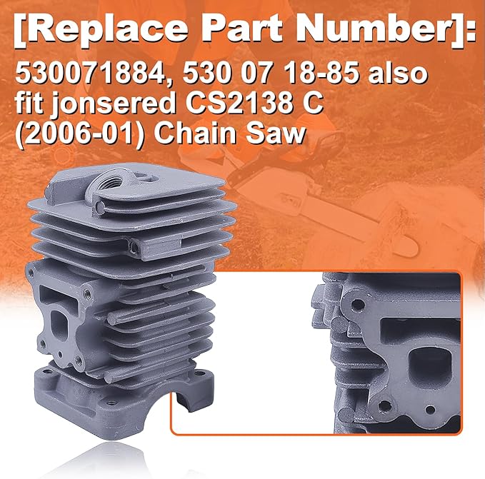 Cylinder Piston Top End Rebuild Kit for Poulan Pro PP4218AVX PP4218 PPB3416 PPB4018 P4018 P4018WM P4018WT PP4218AVL PP3516AVX PPB4218 PP3416 PPB4218 Chainsaw
