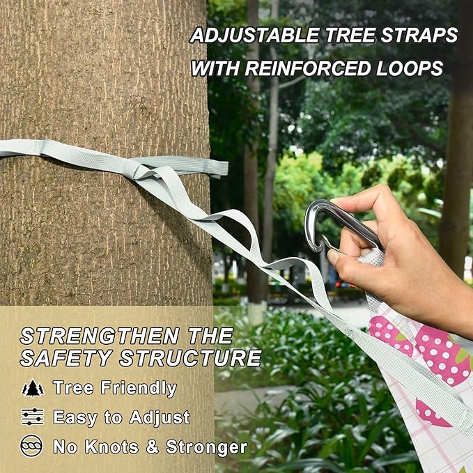 Camping Hammock Outdoor Hammocks for Outside Strawberries Lattice Beach Trees Portable Lightweight with Pockets Tree Straps Indoor Small