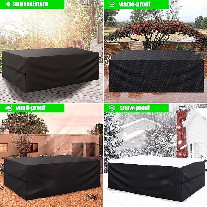Patio Furniture Cover,Waterproof Outdoor Sectional Couch Set Covers,General Purpose, Outside Table and Chair Covers,Rectangular Heavy Duty Weatherproof 67" Lx37 Wx27 H