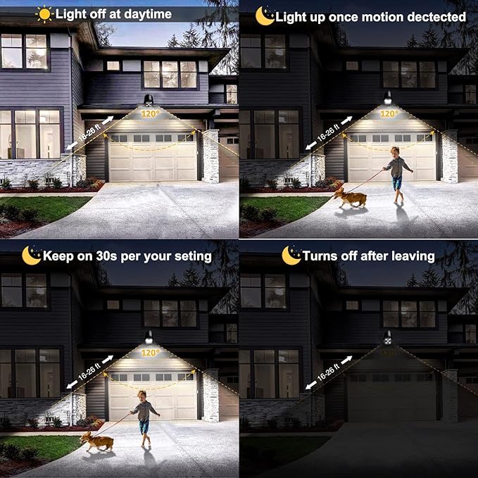 Battery Operated Motion Outdoor Waterproof Lights, 800 Lumen Ultra Bright Battery Powered Night Activation Security Spotlight for Porch, Trash Can, Stairs, Garage (1 Pack)