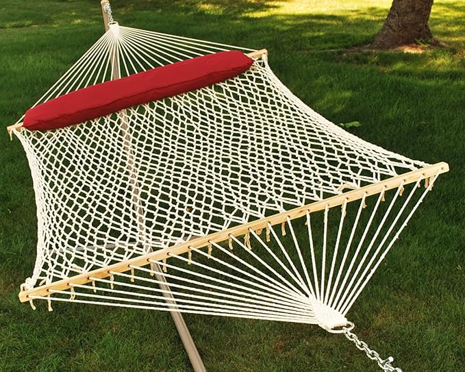 Algoma Net 13' Cotton Rope Hammock w/Pillow