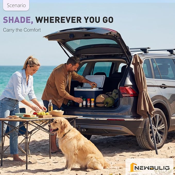 NEWBULIG Patio Umbrella, Outdoor Table Umbrellas with Push Button Tilt and Crank, Sturdy Ribs, Waterproof, UV Protection and Fade Resistant, for Pool, Garden, Market, Backyard