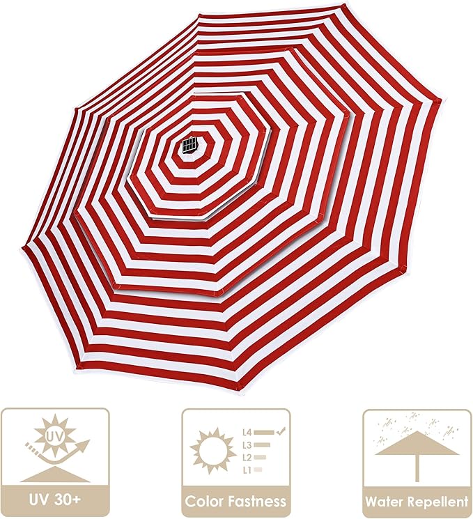 Yescom Patio Umbrella Replacement Outdoor Canopy Beach Backyard Market Table Top Cover