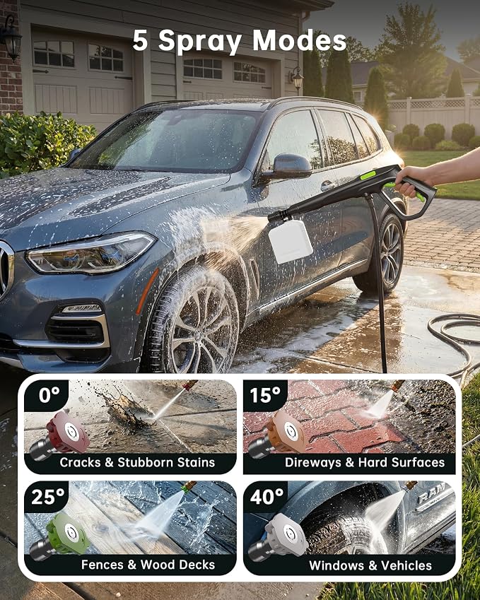 Pressure Washer, 5000PSI 3.0GPM Power Washer with Foam Cannon,4 Quick Connect Nozzles, 23FT Hose High Pressure Washer for Cars, Fences, Patios, and Driveway