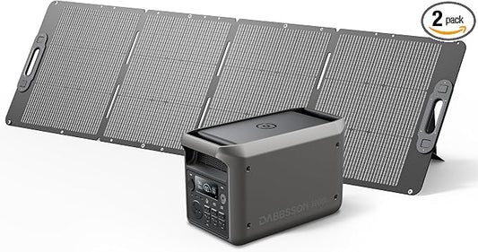 DABBSSON 3072Wh Solar Generator with 210W Solar Panel, Semi-Solid LiFePO4, 3000W AC Output 6,TT-30 1 for Charging RV,P-Boost 3600W,Lightweight,1.3X Runtime,3000L Power Station for Camping Home Backup