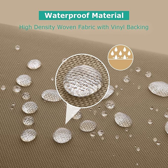 SunPatio Patio Round Table and Chairs Cover, Heavy Duty Waterproof Patio Furniture Set Cover for Outdoor Dining Set, Veranda Patio Furniture Cover for All Weather Protection, 84"Dia x 30"H, Taupe