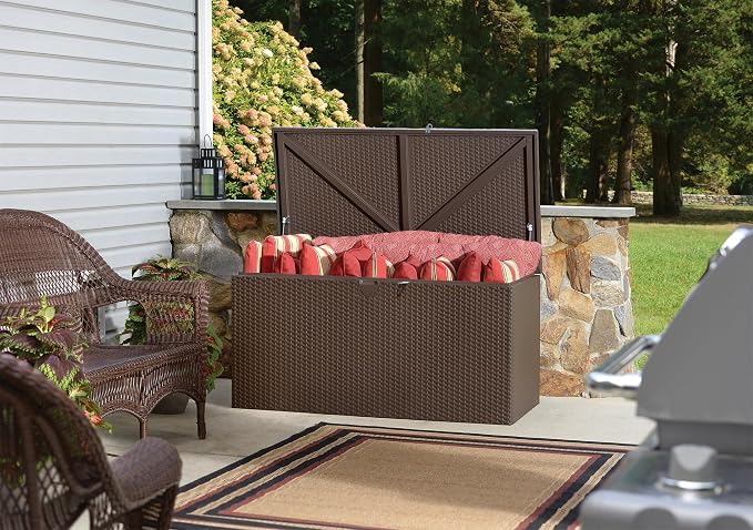 Arrow 4' x 2' x 2' Spacemaker Espresso 134 Gallon Hot-Dipped Galvanized Steel Storage Deck Box
