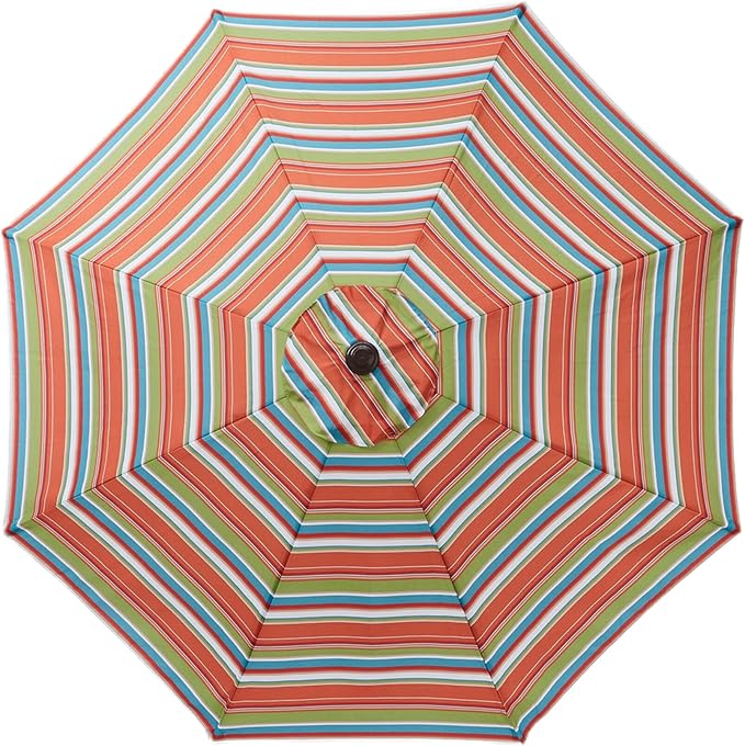 BrylaneHome Outdoor Tilt-And-Crank Umbrella With 8 Sturdy Steel Ribs Heavy Duty Fade-Resistant Tilting Shade Patio Garden Backyard Décor Pool Home