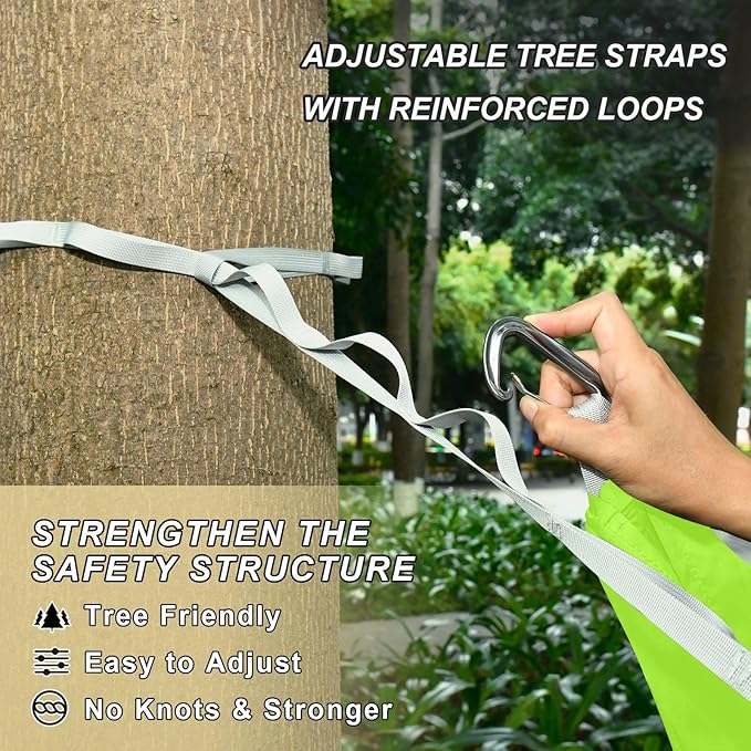 Green Yellow Solid Color Pure Plain 330lb Capacity Camping Hammock Tree Hammock for Outside Camping Essentials hamacas para Patio