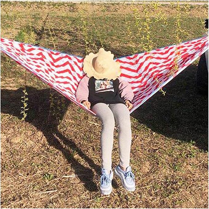Ultralight Camping Hammock, Portable Compact Double Outdoor Hammock, Nylon Hammock Swing with Carabineers, for Hiking Camping Travel (Color : D, Size : 260x150cm)