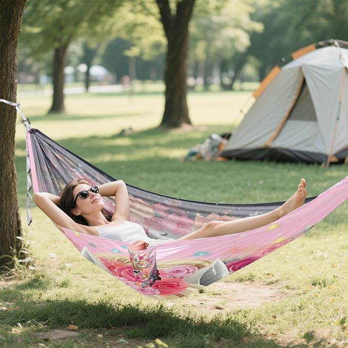FRMG Unicorn Hammock 500 lbs Capacity Portable Hammocks with Tree Straps & Attached Carry Bag, Camping Essentials Gear, 2010260a