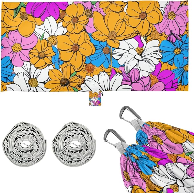 Summer Flowers 330lb Capacity Outdoor Hammocks with Hanging Rope Swing Hammock for Outside Beach Patio Garden hamacas para Patio