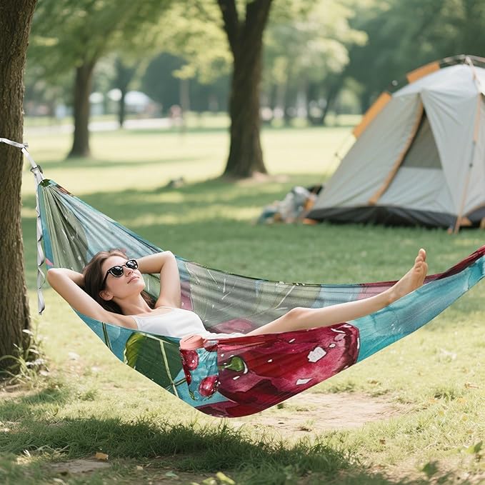 Red Cherry 330lb Capacity Hammocks with Tree Straps Hanging Hammock for Outside Patio Garden hamacas para adultos
