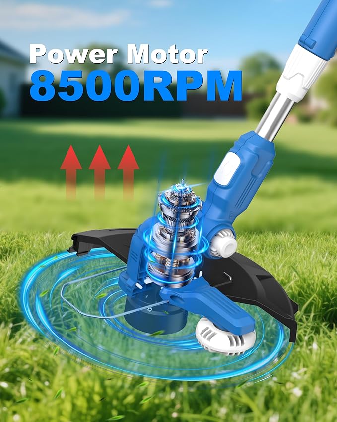 LUXTER 20V Cordless String Trimmer & Wheeled Edger Kit, 12-Inch 2-in-1 Battery Powered Weed Wacker with Auto Line Feed, 4.4lbs Lightweight Weed Eater for Yard Garden, 2X 2.0Ah Batteries & Charger