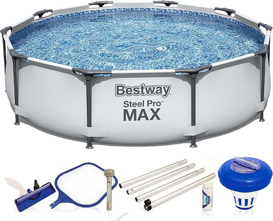 Bestway Swimming Pool Steel Pro MAX 56406 - FrameLink System - Easy to assemble - 305 x 76 cm - Incl. Cleaning Kit