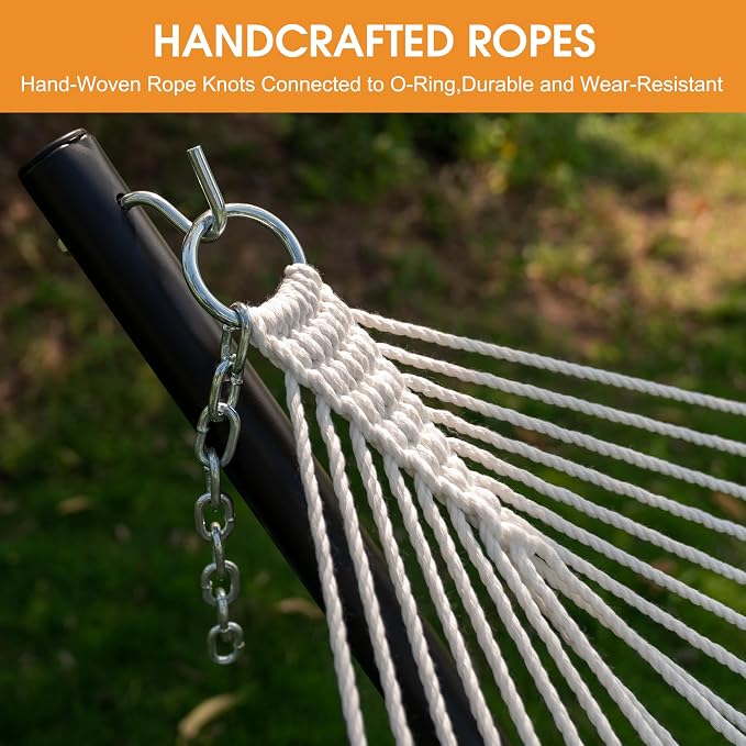 Lazy Daze Hammocks Quick Dry Hammock with Spreader Bar Textliene Fabric Double 2 Person Hammock with Chains Outdoor Patio Poolside Backyard Beach 450 lbs Capacity, Four Leaf Clover