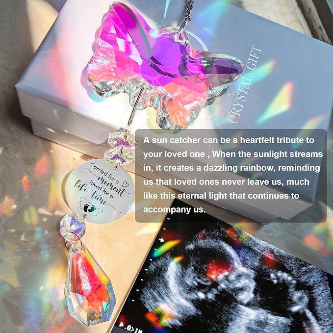 Butterfly Suncatcher Memorial Sympathy Gifts for stillbirth Infant,Baby Pregnancy Loss, Miscarriage Keepsake Gifts for Mothers Dad Mom Parent