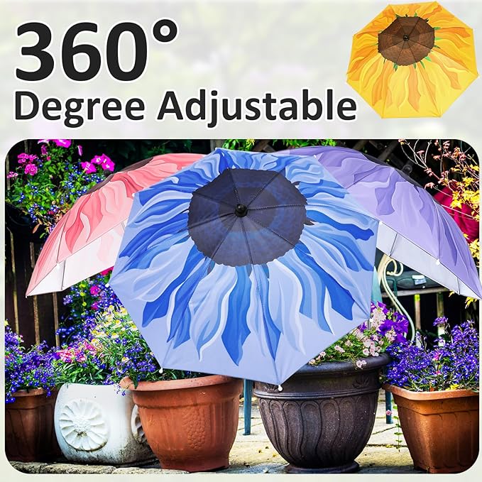 Plant Umbrellas for Outdoor Plants, Large Garden Plant Umbrella Shade Upgraded Adjustable Angle Height for Potted Plants Garden Beds