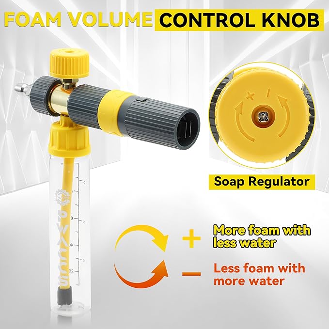 PWACCS Pressure Washer Gun with Foam Cannon, 100 ML | Mini No-Dilution Foam Cannon Pro Power Wash, Soap Cannon, 4 Nozzle Tips, For Car Wash