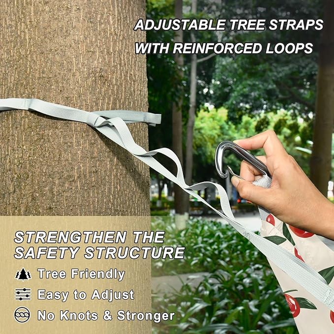 Camping Hammock Outdoor Hammocks for Outside Red Dates Cherry Tomato Beach Trees Portable Lightweight with Pockets Tree Straps Indoor