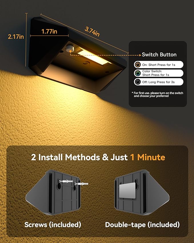Solar Fence Lights Outdoor, 12 Pack Ultra-Bright 100 Lumens Fence Lights Solar Powered, IP65 Waterproof, 9 Color Modes, 12+ Hours Lighting Decor for Backyard/Patio/Deck/Wall/Pool