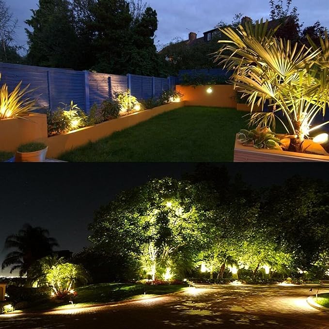 1Pack Low Voltage Landscape Lights LED 5W Landscape Lighting with connectors AC/DC 12V-24V Outdoor Spotlight IP66 Waterproof Tree Flag Lights Warm White Spotlights for Yard Garden Pathway