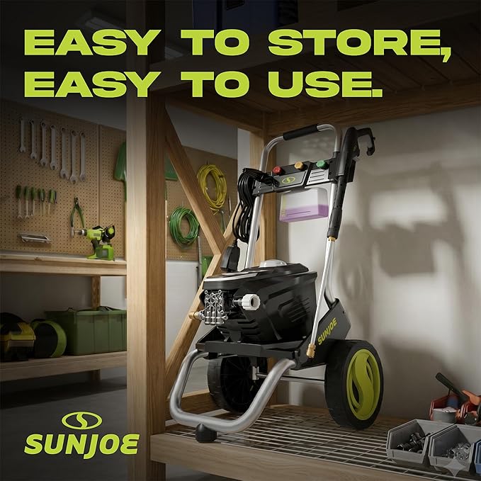 Sun Joe 2200 PSI Electric Pressure Washer, 1.1 GPM with Foam Cannon, Turbo Nozzle, 25 Ft Hose, 35 Ft Cord, 13-Amp Power Cleaner for Outdoor Surfaces SPX7000-MAX
