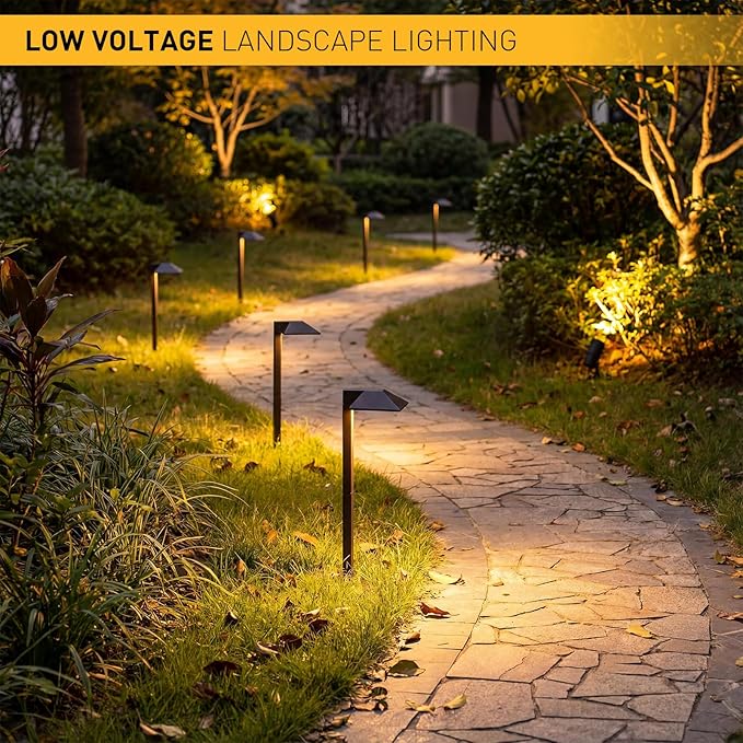 GOLDEN STAR Low Voltage Pathway Lights 1.2W Replaceable G4 LED 2PK Outdoor Landscape Lighting 40 Lumen Warm White Waterproof Garden Lights for Walkway Yard, Lawn Driveway with Easy Install Connectors